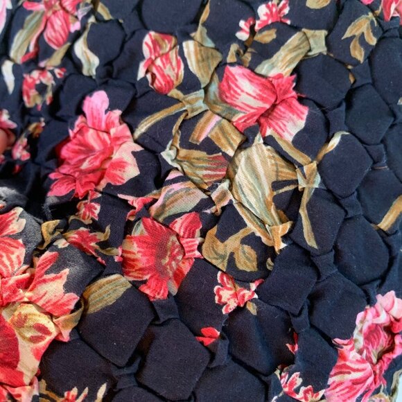 Vintage Keren Hart Women's Denim Quilted Floral Button Up Jacket Size Med - Picture 5 of 10